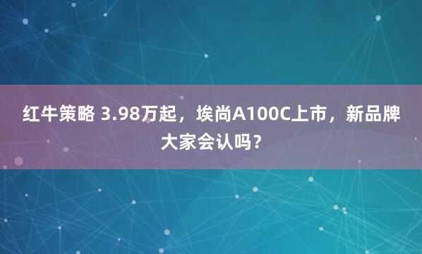 红牛策略 3.98万起，埃尚A100C上市，新品牌大家会认吗？